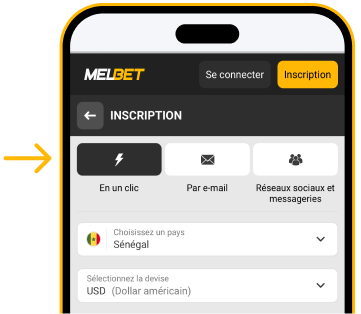 Sur la page qui s’affiche, choisissez une option de connexion Melbet APK Télécharger