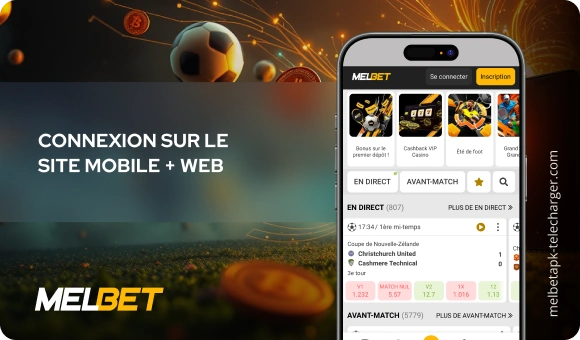 Connexion sur le site mobile + web Melbet APK Telecharger